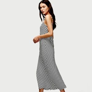 NWT Frame Silk Black & White Bias Cami Dress Size M